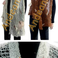 100% Alpaca Scarf "Web" (HandSpun - HandKnitted - UNDYED Natural Alpaca Colors) - Rustic Quality - 16772203