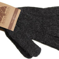 Classic Alpaca Gloves made with 100% Alpaca Yarn by AndeanSun - Charcoal - 16783807