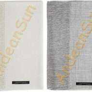 100% Baby Alpaca Shawl SOLID Color HIGH END - Ivory and Light Grey - 16854202