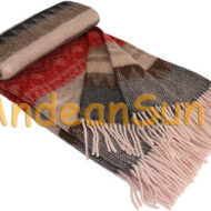 Alpaca-Blanket-Throw-Southwestern-Design-Bright Red-Combo