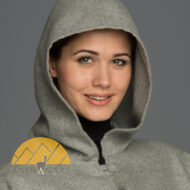 100% Baby Alpaca Hooded Cape - Cloak - Silver Grey - 16834209