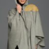 100% Baby Alpaca Hooded Cape - Cloak - Silver Grey - 16834209