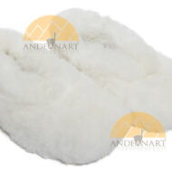 Alpaca Fur Collar Slipper Hand Sewn - Shoe Style - Ivory - 72911703