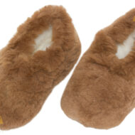 Alpaca Fur Collar Slipper Hand Sewn - Shoe Style - Beige - 72911703