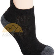 Alpaca Running Cushioned Tab Ankle Socks Black Grey- AndeanSun
