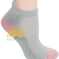 Alpaca Running Cushioned Tab Ankle Socks Grey Pink- AndeanSun