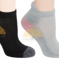 Alpaca Running Cushioned Tab Ankle Socks Black Grey Pink- AndeanSun