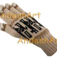 Alpaca / Llama Motif Alpaca Gloves - Natural Color - 16783101