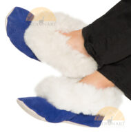 Alpaca Fur Collar Slipper - Faux Suede - Shoe Style - Electric Blue - 72911702