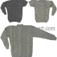 Hand Knitted Cable Knit Alpaca Sweater - Natural Color -  11261715