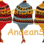 Double Knitted Ear Flap Alpaca Hat with Alpaca Motif - Earth Colors - 16752203