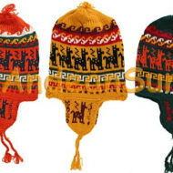 Ear Flap Alpaca Hat with Alpaca Motif - Earth Color - 16752201