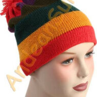 Striped Beanie Alpaca Hat - Earth Color - 16752218