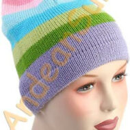 Striped Beanie Alpaca Hat - Bold Color - 16752218