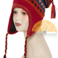 Fleece Lining Ear Flap Alpaca Chullo - Earth Color - 16752221