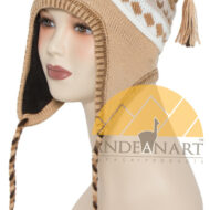 Fleece Lining Ear Flap Alpaca Chullo - Natural Color - 16752221