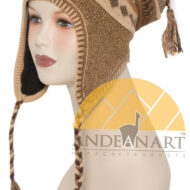 Fleece Lining Ear Flap Alpaca Chullo - Natural Color - 16752221