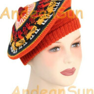 Alpaca Beret with Alpaca Motif - Earth Color - 16761704-MTO