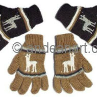 Alpaca Motif Gloves for Children - Natural Color - 16783102