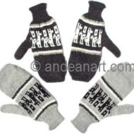 Mittens with Alpaca Motif - 16783202