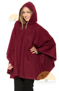 Short Hooded Alpaca Cape - Alpaca Carrasco - Burgundy - 16853525