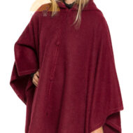 Short Hooded Alpaca Cape - Alpaca Carrasco - Burgundy - 16853525