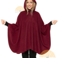 Short Hooded Alpaca Cape - Alpaca Carrasco - Burgundy - 16853525