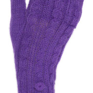 Glittens Hand Finished Double Cable Knit - Bright Purple - 16783208