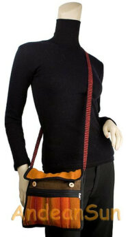 Crossbody Long Strap Hand Woven Wool Shoulder Bag - 16242206