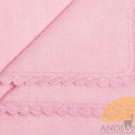 Alpaca Blanket for Babies with Hand Crocheted Scalloped Trim - Alpaca Carrasco - Baby Pink - 16891704