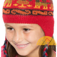 Ear Flap Alpaca Hat with Alpaca Motif for Children - Earth Color - 16752212