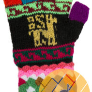 Peruvian Huancavelica Alpaca Fingerless Gloves for Children - 16783223