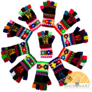 Peruvian Huancavelica Alpaca Fingerless Gloves for Children - 16783223