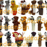 36 (3 Dozen) Hand Knitted Finger Puppets ASSORTED Animals - 15941776