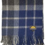 Alpaca Checkered Throw - Blanket by AndeanSun - Midnight Blue and Grey - 16893521