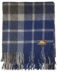 Alpaca Checkered Throw - Blanket by AndeanSun - Midnight Blue and Grey - 16893521