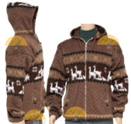 Alpaca Motif Heavyweight Full-Zip Hoodie Jacket - FAUX Alpaca 16264001