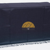 Beach Stripe Lap Alpaca Throw - Alpaca AND ACRYLIC Blend Blanket by Alpaca Carrasco - Navy Blue and Steel Blue - 16893608