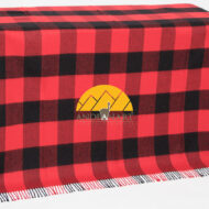 Buffalo Plaid Lap Throw Alpaca AND ACRYLIC Blend Blanket by Alpaca Carrasco - Red and Black - 16893602