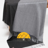 Reversible Alpaca Throw - Alpaca AND ACRYLIC Blend Blanket - by Alpaca Carrasco - Charcoal - Light Grey - 16893607