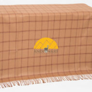 Double Pinstripe Checked Lap Alpaca Throw - Alpaca AND ACRYLIC Blend Blanket by Alpaca Carrasco - Camel - Brown - 16893605