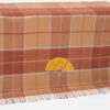 Large Check Pattern Alpaca Throw - Alpaca AND ACRYLIC Blend Blanket by Alpaca Carrasco - Camel - Rust Brown - Light Grey Stripes - 16893611