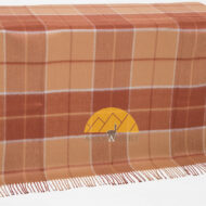 Large Check Pattern Alpaca Throw - Alpaca AND ACRYLIC Blend Blanket by Alpaca Carrasco - Camel - Rust Brown - Light Grey Stripes - 16893611