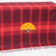 Large Plaid Pattern Alpaca Throw - Alpaca AND ACRYLIC Blend Blanket by Alpaca Carrasco - Burgundy - Flame - Dark Red - 16893610