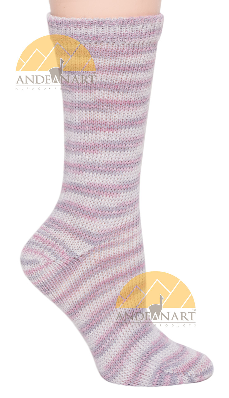 Lounge Alpaca Socks Marl Multicolor by AndeanSun - Pink and Lilac Marl Multicolor - 16711725
