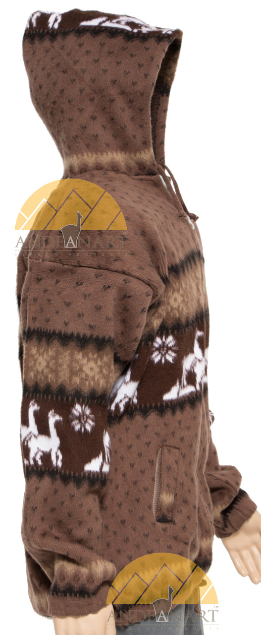 SIDE Alpaca Motif Heavyweight Full-Zip Hoodie Jacket - FAUX Alpaca 16264001