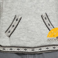 Alpaca Motif Hoodie Sweater with pockets - Alpaca Sweater - Light Grey - 16261712