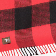 Buffalo Plaid Lap Throw Alpaca AND ACRYLIC Blend Blanket by Alpaca Carrasco - Red and Black - 16893602