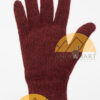 Classic Alpaca Gloves made with 100% Alpaca Yarn by AndeanSun - Burgundy and Black Heather  - 16783807