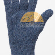 Classic Alpaca Gloves made with 100% Alpaca Yarn by AndeanSun - Steel Blue Heather - 16783807